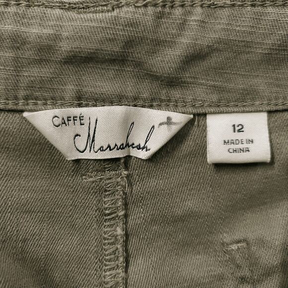 Caffe Marrakesh Capris Wmns 12 Green Khaki Stretch Knit Straight Fit Minimalist - Picture 4 of 8